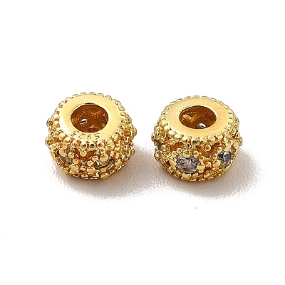 Rack Plating Brass Cubic Zirconia Beads KK-G457-03G-02-1
