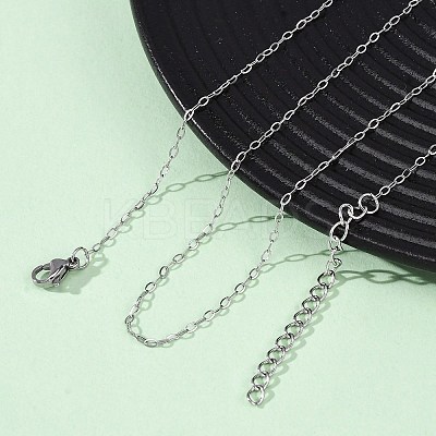1.5MM 304 Stainless Steel Cable Chain Necklaces NJEW-T016-29P-1