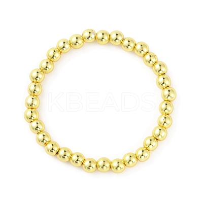 Synthetic Hematite Round Beaded Stretch Bracelet BJEW-TAC0005-02G-03-1
