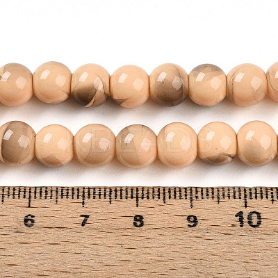 Baking Paint Glass Beads Strands DGLA-N013-8mm-07-1