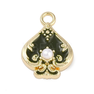 Rack Plating Alloy Enamel Pendants PALLOY-P309-06G-02-1