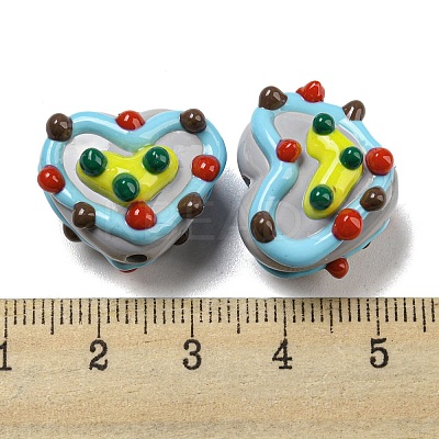 Hand Painted Acrylic with Enamel Beads MACR-D031-06F-1