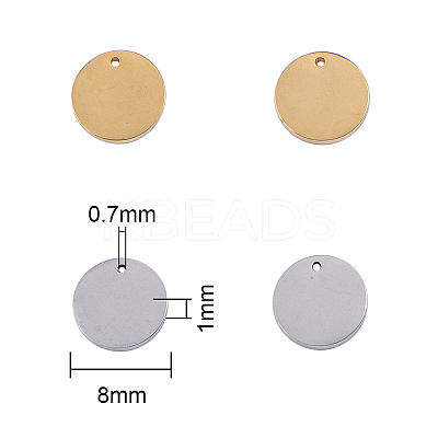20Pcs 2 Colors 304 Stainless Steel Stamping Blank Tag Charms STAS-CJ0001-155-1