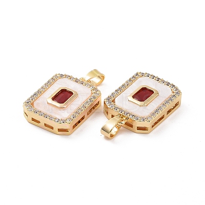 Brass Micro Pave Cubic Zirconia Pendants KK-E068-VC462-1