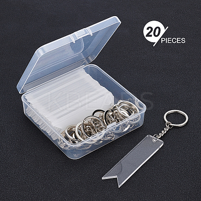 DIY Vertical Flag Acrylic Blank Pendant Keychain Making Kits DIY-BC0001-64A-1
