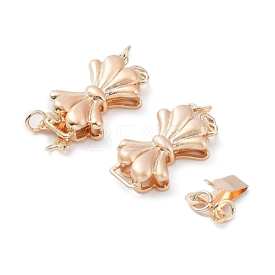 Rack Plating Bowknot Brass Box Clasps KK-A183-70G-1