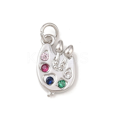 Brass Micro Pave Cubic Zirconia Pendants KK-G544-27P-1