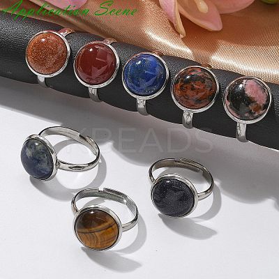 Tarnish Resistant 304 Stainless Steel Pad Ring Settings STAS-G173-19P-18mm-1