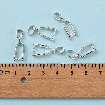 Silver Color Plated Brass Ice Pick Pinch Bails X-KK-K802-S-1
