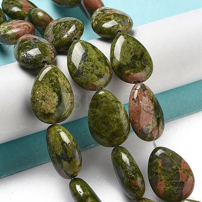Natural Unakite Beads Strands G-P528-L19-01-1
