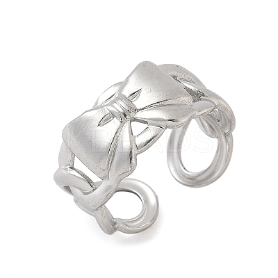 304 Stainless Steel Open Cuff Rings for Women RJEW-A079-11C-P-1