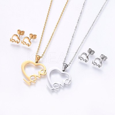 304 Stainless Steel Jewelry Sets SJEW-O090-23-1