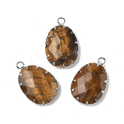 Natural Tiger Eye Pendants G-H086-01P-04-1
