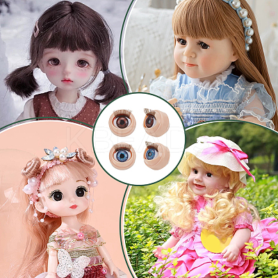 16 Pairs 2 Styles ABS Doll Craft Cartoon Movable Eye DIY-PH0032-37-1
