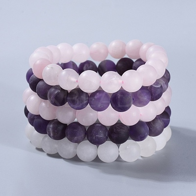 Natural Gemstone Beads Stretch Bracelets BJEW-JB04169-1