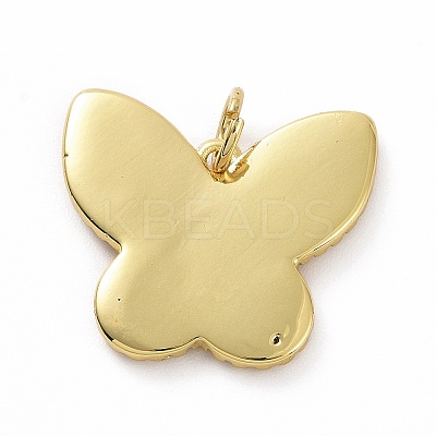 Brass Micro Pave Clear Cubic Zirconia Pendants KK-E068-VF016-1