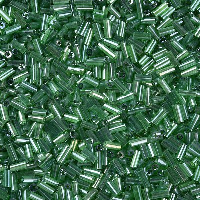 Transparent Colours Luster Glass Bugle Beads SEED-N005-001-A07-1