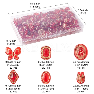 110Pcs 6 Styles Transparent Acrylic Beads OACR-FS0001-38-1