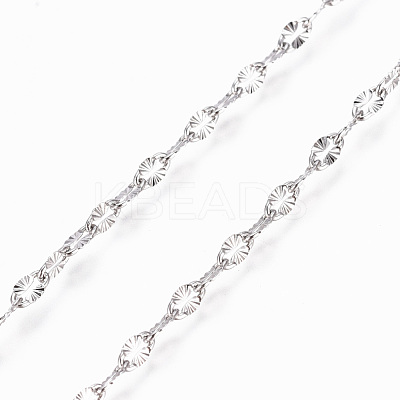 Non-Tarnish 304 Stainless Steel Textured Cable Chains CHS-D004-02P-1