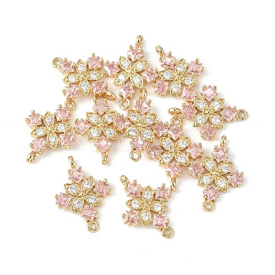 Brass Pave Cubic Zirconia Connector Charms X-KK-G462-45KCG-02-1