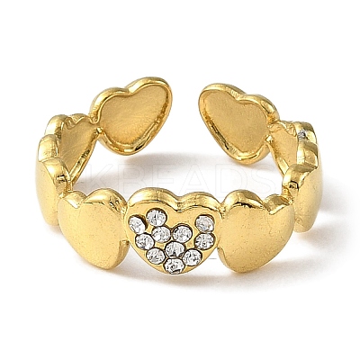 Ion Plating(IP) 304 Stainless Steel Open Cuff Ring for Women RJEW-F166-08G-01-1
