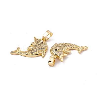 Brass Micro Pave Cubic Zirconia Pendants KK-E068-VC053-1