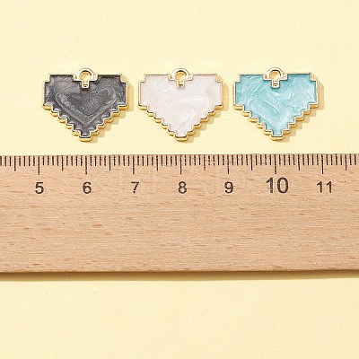 20Pcs 5 Colors Light Gold Plated Alloy Enamel Pendants ENAM-FS0001-37-1