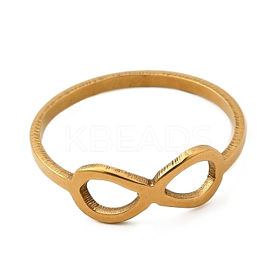 Ion Plating(IP) 201 Stainless Steel Infinity Finger Ring for Women RJEW-G266-24G-1