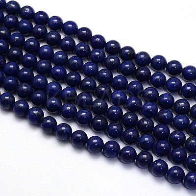 Dyed Natural Lapis Lazuli Round Beads Strands G-O047-06-12mm-1