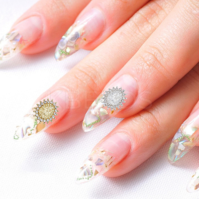 16Pcs 2 Colors Alloy Glass Rhinestone Cabochons MRMJ-HY0002-26-1