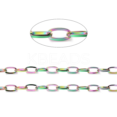Ion Plating(IP) 304 Stainless Steel Paperclip Chain CHS-H031-06MC-1