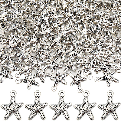 150PCS Tibetan Style Alloy Starfish/Sea Stars Charms TIBEP-SC0002-85-1