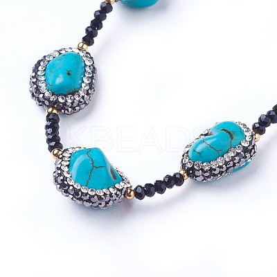 Natural Howlite Necklaces NJEW-G323-01-1