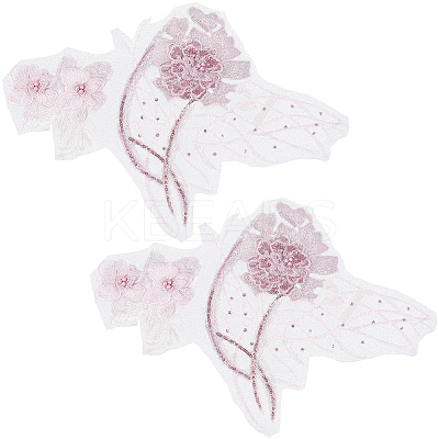 Flower Lace Embroidery Sewing Fiber Appliques DIY-WH20011-90A-1