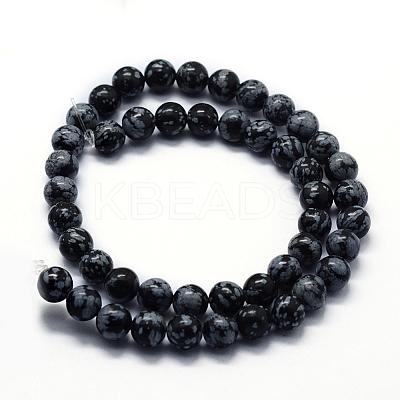 Natural Snowflake Obsidian Beads Strands G-I199-36-10mm-1