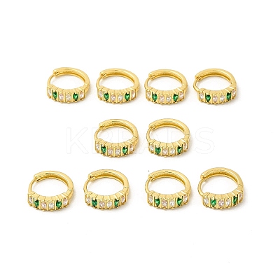 Cubic Zirconia Horse Eye Hoop Earrings EJEW-E270-31G-1