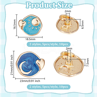 20Pcs 4 Styles 1-Hole Zinc Alloy Shank Buttons BUTT-OC0001-63-1
