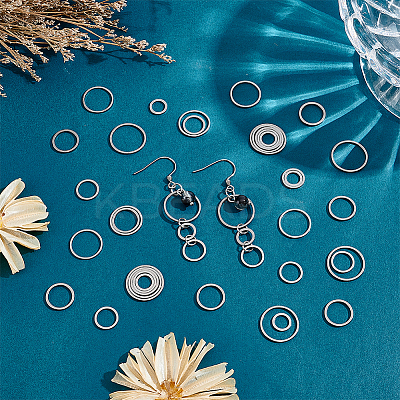 100Pcs 5 Styles 304 Stainless Steel Linking Ring FIND-UN0003-61-1