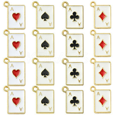 40Pcs 4 Colors Zinc Alloy Enamel Pendants ENAM-SC0009-97-1