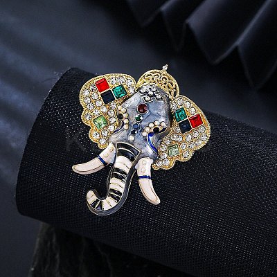 Enamel Rhinestone Brooch LS-JEWB-K027-06G-1