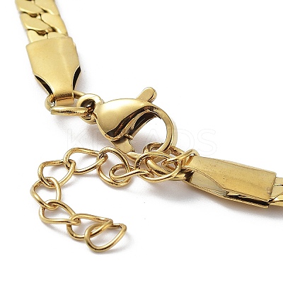 Ion Plating(IP) 304 Stainless Steel Curb Chain Bracelet BJEW-K226-01D-G-1