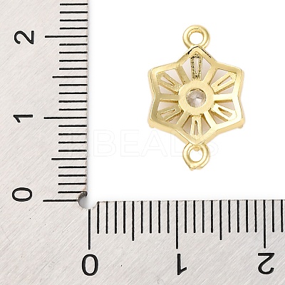 Brass Clear Cubic Zirconia Connector Charms/Links FIND-L019-07G-03-1