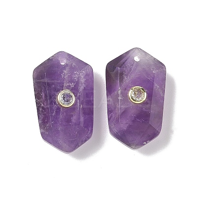 Natural Amethyst Faceted Pendants G-B151-02J-1