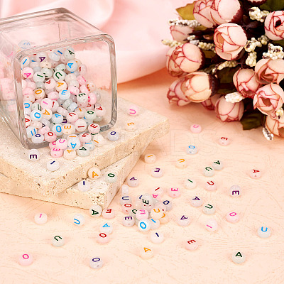 500Pcs 5 Styles Acrylic Beads MACR-TA0001-34-1
