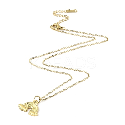 Ion Plating(IP) 304 Stainless Steel Pendant Necklaces for Women NJEW-B080-03G-1