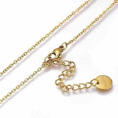 Brass Micro Pave Cubic Zirconia Door Knocker Pendant Necklaces NJEW-H202-01G-1