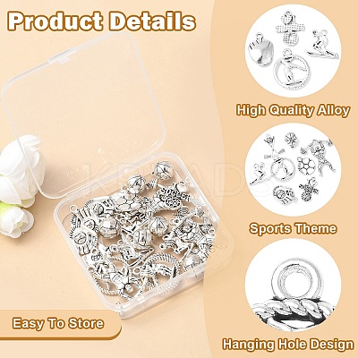 30Pcs 10 Styles Tibetan Style Zinc Alloy Pendants FIND-YW0006-56-1