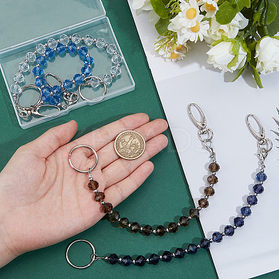 4Pcs Alloy & Acrylic & Glass Keychain KEYC-NB00023-1