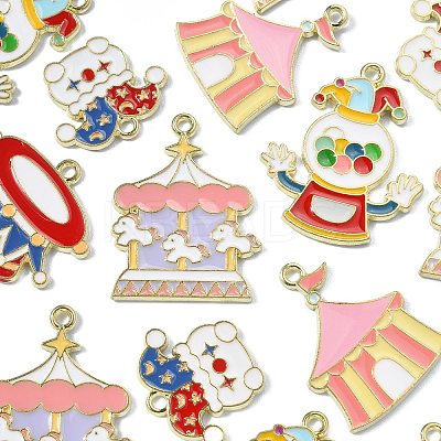 30Pcs 5 Styles Circus Theme Alloy Enamel Pendants ENAM-CJ0004-78-1