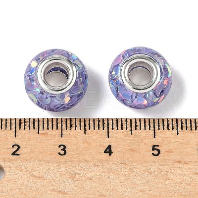 Transparent Resin Rondelle European Beads RESI-S023-03-1